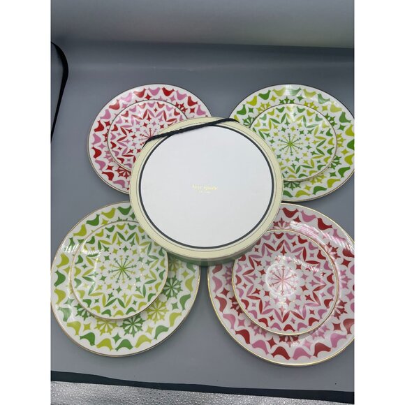 8-Piece Kate Spade NY Luncheon & Tidbit / Appetizer Plates Set Holly Heights - Picture 11 of 11